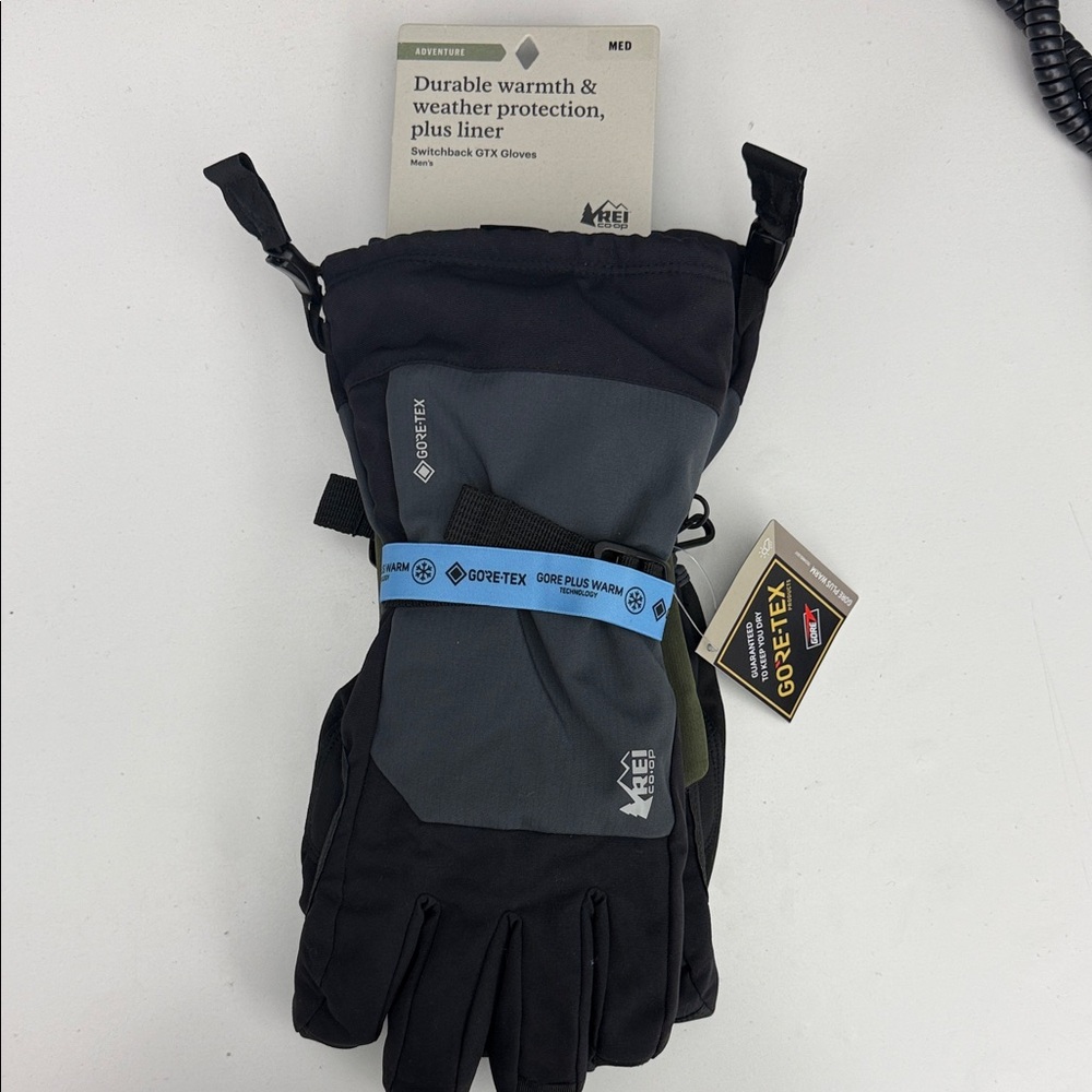 REI Co-op Black and Gray GORE-TEX Gloves switchback GTX snow gloves and liners